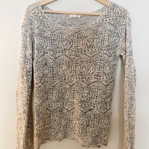 See Through Knit Sweater, Purple and Blue Faded